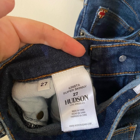Hudson Krista Super Skinny Jeans Size 27 Dark Wash Stretch Denim - Picture 6 of 7